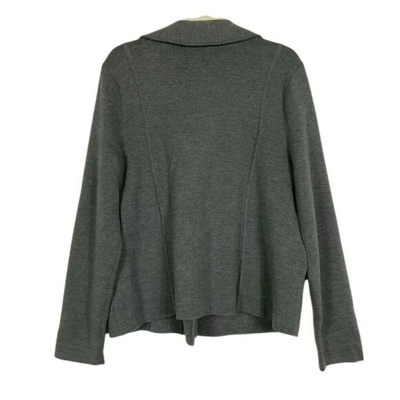 Talbots Merino Wool Zip-up Sweater/Jacket, Women's XL, Charcoal Gray - Picture 3 of 8